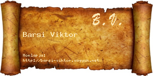 Barsi Viktor névjegykártya